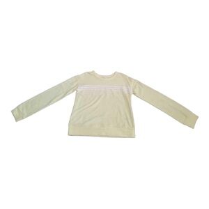𝅺MELROSE & Market Soft Yellow Striped Sweatshirt Size L